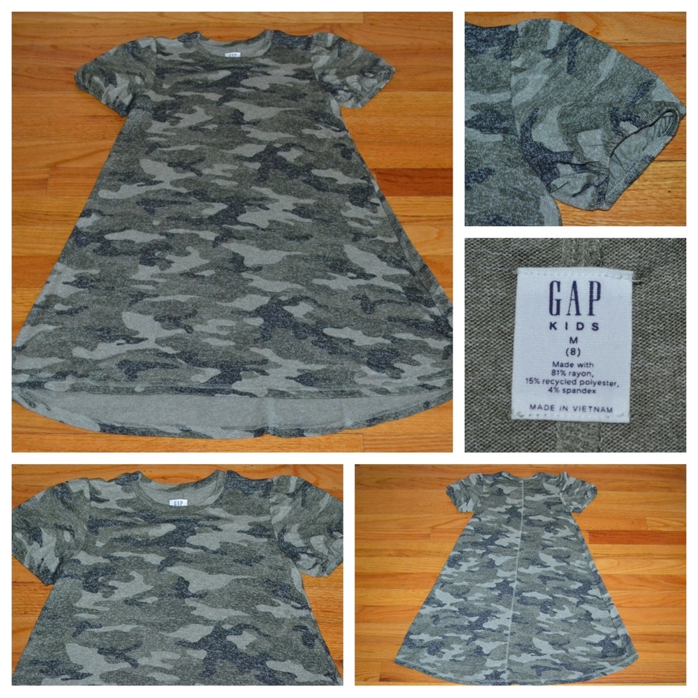 Youth girls GAP Kids camo dress, size M 8